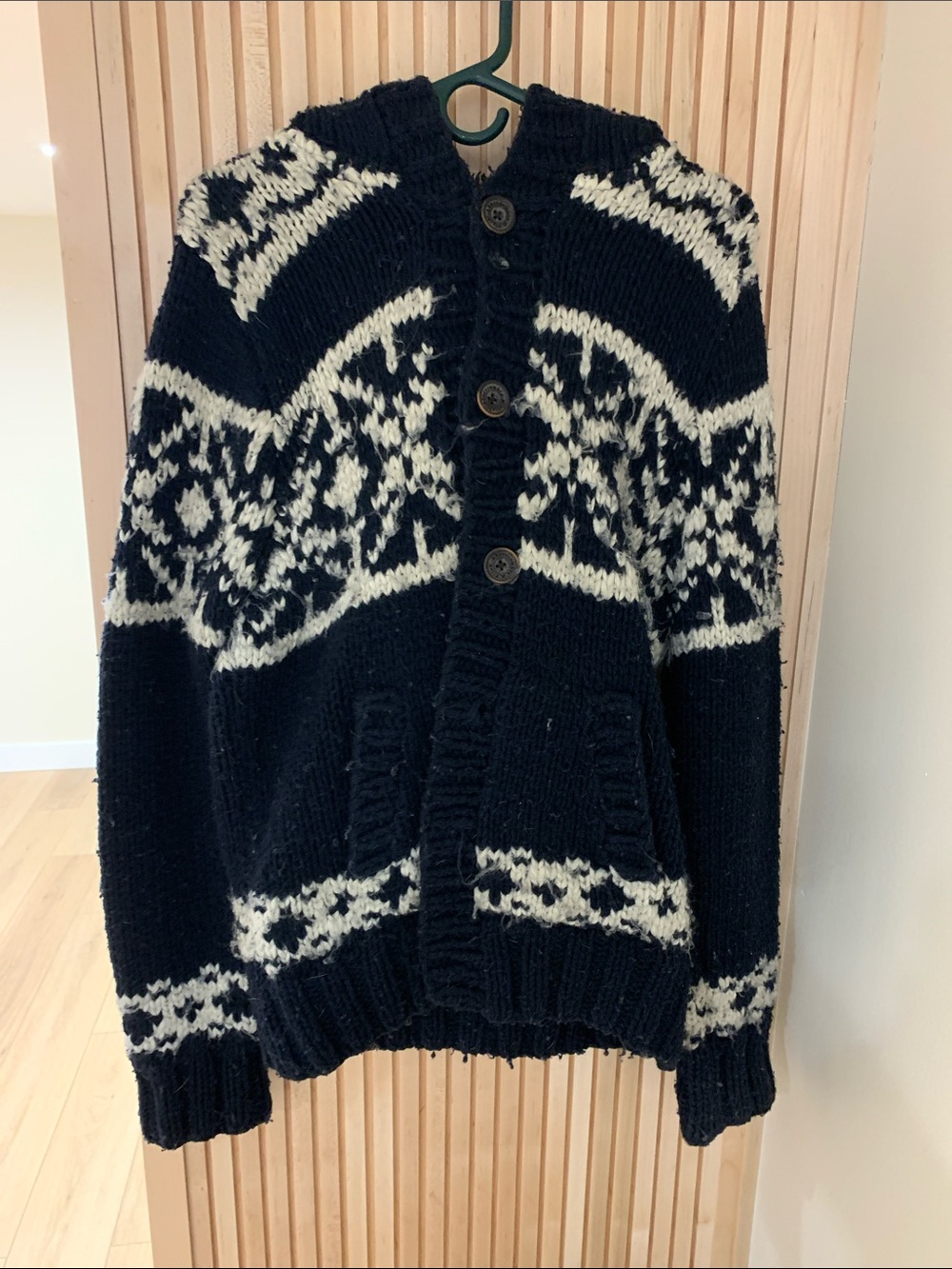 Abercrombie & Fitch Blue and White Vintage Button Cardigan